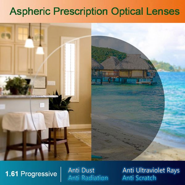 

1.61 pchromic form progressive aspheric optical prescription lenses fast and deep color coating change performance, Silver