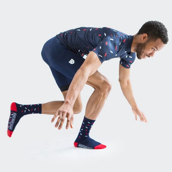 

team speed tsh pro cycling jersey men slim fit confetti cycle jersey short sleeve bicycle shirt silicone slip bike wear, Black;red