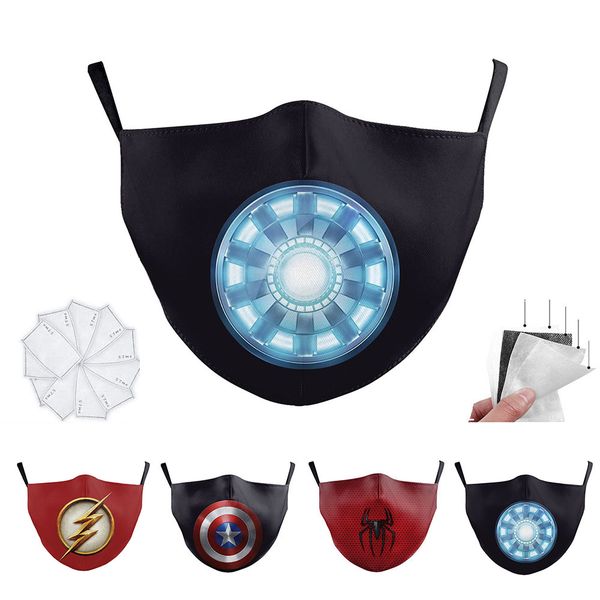 

ironman бэтмен человек-паук флеш танос супер герой взрослых дизайнер роскошный маска для лица партии cosplay щит многоразовый dust ветрозащи