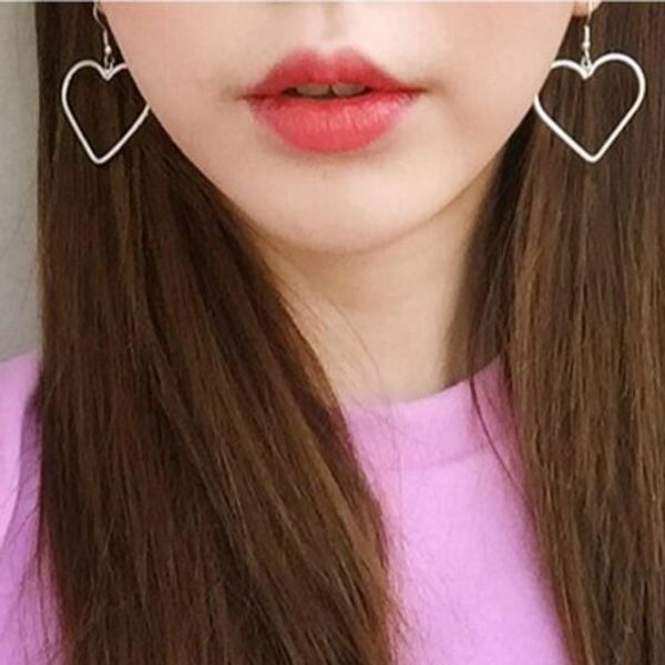 

timlee e164 summer sweet alloy heart dangle drop earrings wholesale, Silver