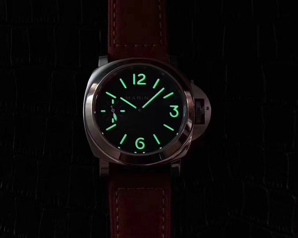 

44mm men watch mens wristwatch sapphire crystal waterproof n v4 6497 mechanical 111 00111 orologio di lusso calf strap watches, Slivery;brown