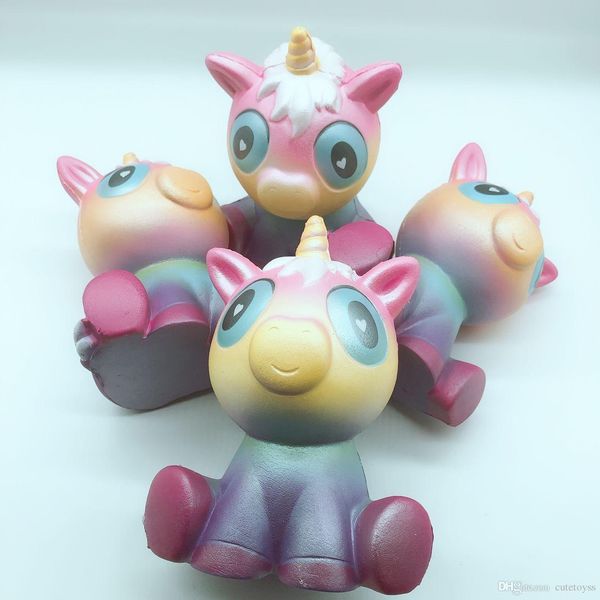 

gs kawaii glitter unicorn squishy rainbow horse slow rising super soft squeeze phone charms stress reliever gift