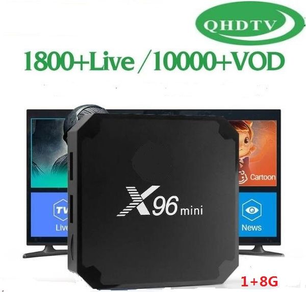 

QHDTV Франция арабский IPTV 1 года и x96mini 1 коробка медиа-плеер + 8gb Android