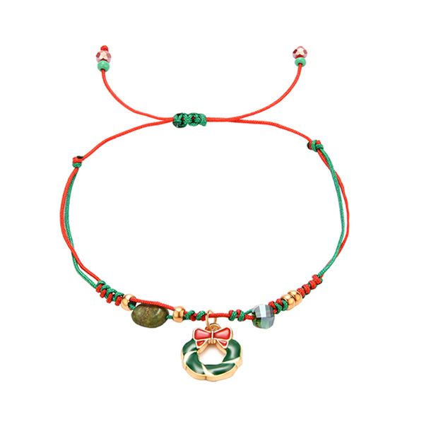 

лаки из бисера плетеные лук подвеска браслеты для женщин девушки рождественские украшения подарка красный / зеленый крест rope регулируемый, Golden;silver