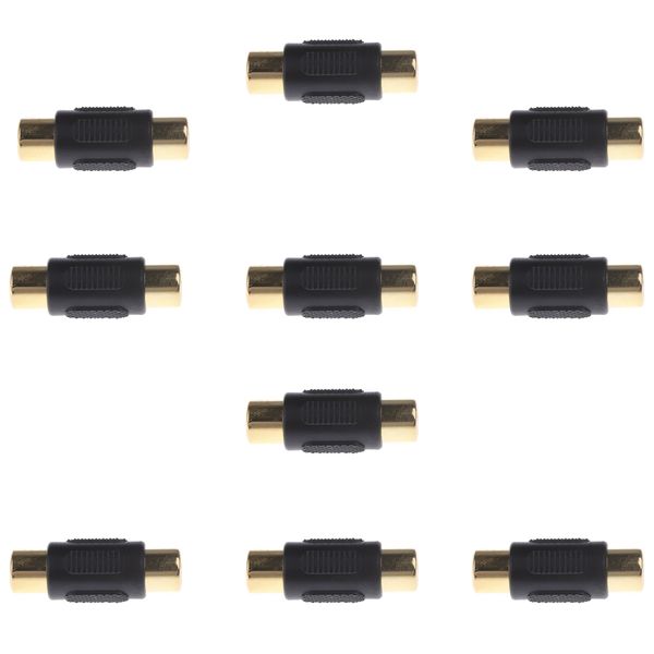 

10 шт аудио rca женский для женский coupler адаптер позолоченный