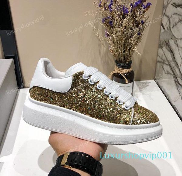

designer luxury platform classic casual shoes mens womens skateboarding shoe sneakers glitter shinny heelback dress tennis chaussures c19 02, Black