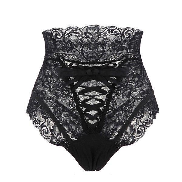 

panties women high waist lace thongs and g strings underwear ladies hollow out underpants intimates lingerie, Black;white