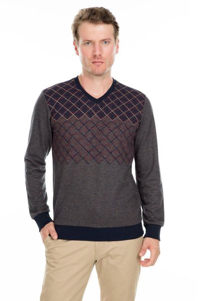 

buratti v collar men 's sweat 4318078, White;black