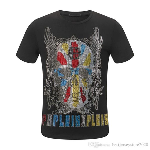 

2020 роскошная высококачественная мужская модная футболка мужская 3d череп летняя футболка хип-хоп мужские и женские короткие рукава, White;black