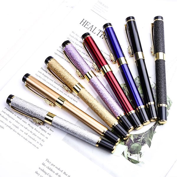 

creative metal custom gel pen with logo vintage gold silver ball pen business writing gift office school supplies stationery bts