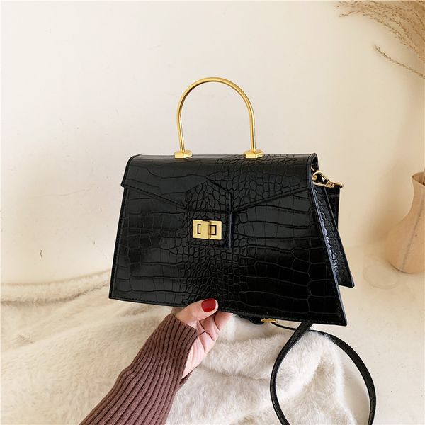 

crocodile pattern handbag women pu leather shoulder bag vintage crossbody square bags for women 2019 totes handle