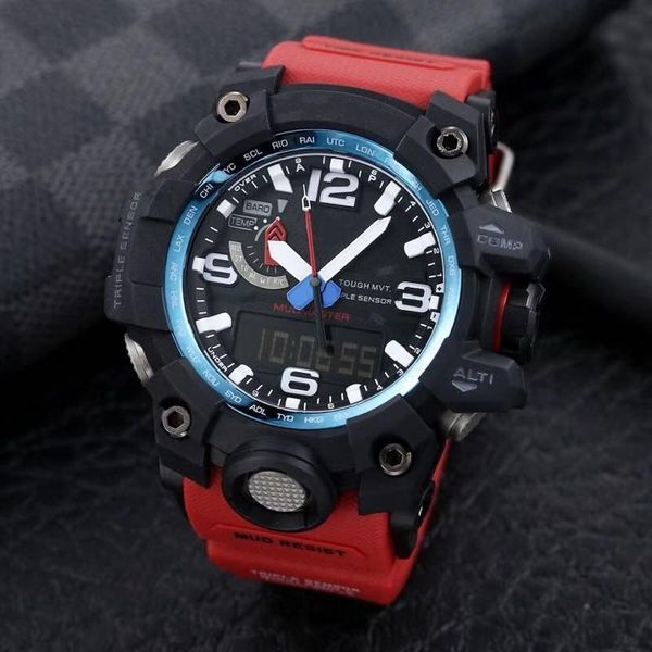 

luxury men's watch gwg1000 leisure sports quartz digital watch waterproof and shockproof world time all functions can be operated high, Slivery;brown