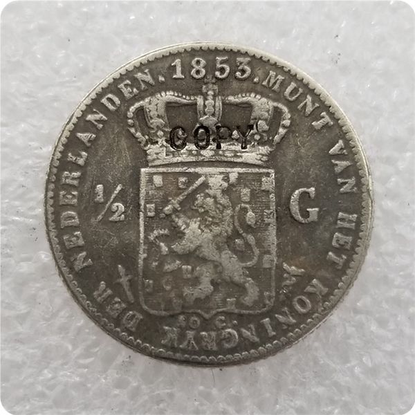 

1850,1853 нидерланды 1/2 гульдена монеты copy