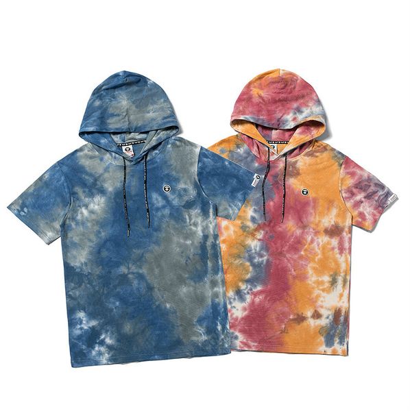 

mens designer t-shirt clothing summer tees fashion cool short sleeved hoodie graffiti hit color trend tshirt 2020 new, White;black