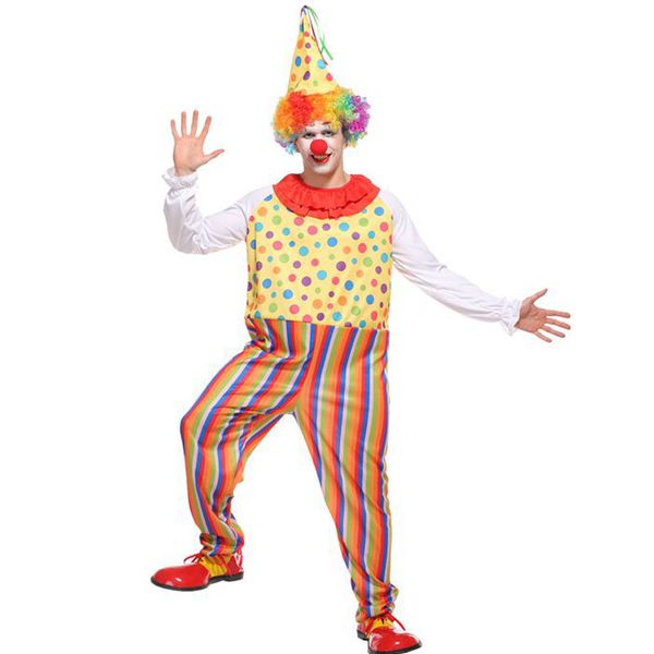 

men ridiculous steel ring clown performances costumes halloween purim party carnival masquerade mardi gras cosplay outfit, Black;red