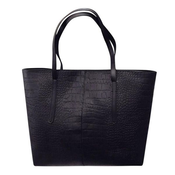 

женский большой емкости кожи сумочка большая сумочка damska shopper повседневный крокодил шаблон путешествия tote урожай crossbody сумка # 3