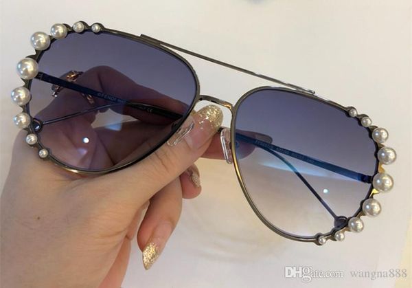 

luxury 0297 солнцезащитные очки для женщин дизайнер очаровательная жемчужные женщина моды овальные солнечные очки верхнего качества защита о, White;black