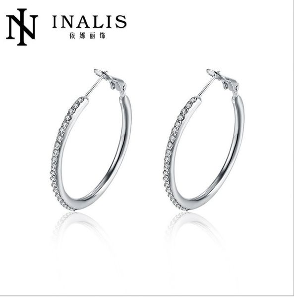 

2020 round limited brincos wholesale fashion women jewelry 925 earrings water droplets design diy crystal from swarovskis charm, Golden;silver