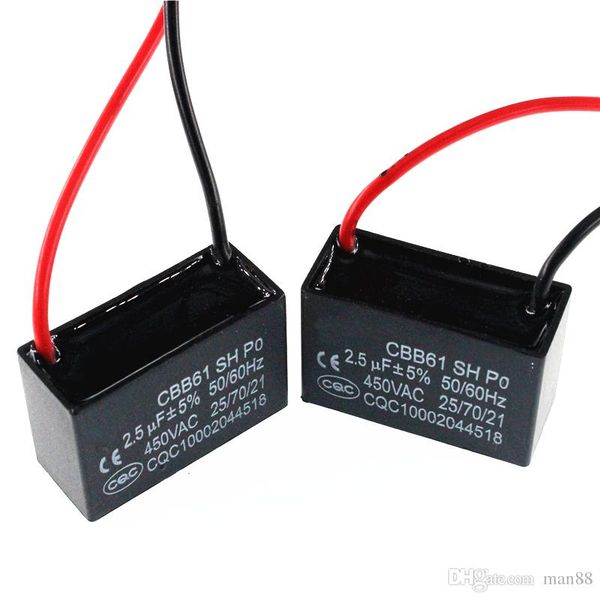 

cbb61 450vac 2.5uf fan starting capacitor lead length 10cm