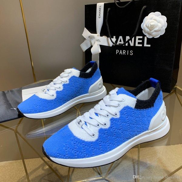 

brand luxury ladies casual shoes, fashion color-blocking sweater knitted sneakers, size 35-41 with original box,gg