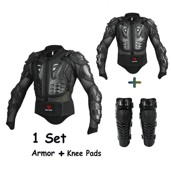 

motorcycle enduro jacket full body protective gear men motorcycle armor jacket+knee pads motocross protector motor protection, Black;blue