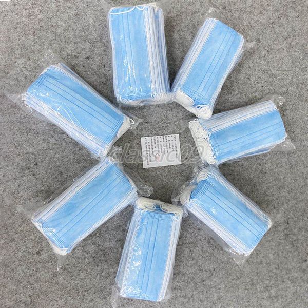 

2020 новый торговый dhl 50шт 3-слойная одноразовая маска анти-туман лицо рот в наличии доказательство распыления ткани фильтрации респиратор