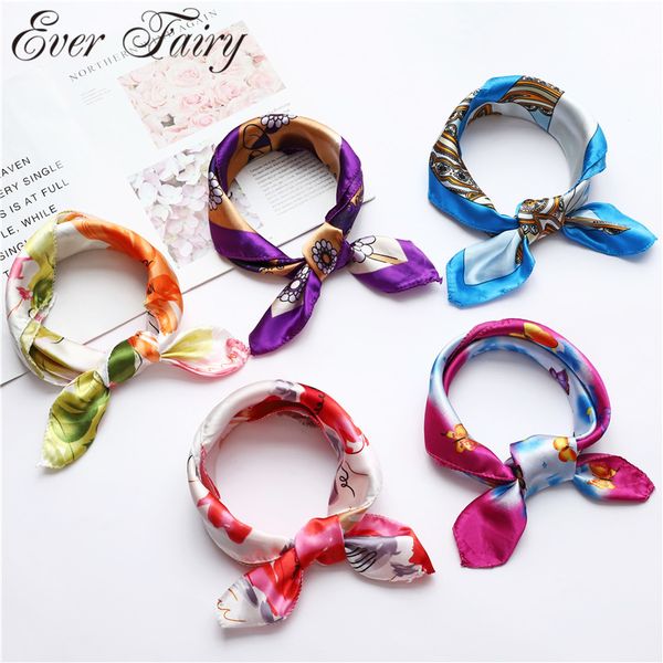 

silk square bohemia head scarf for women floral leopard print hair band neck scarves wrap handkerchief bandana accessories 50cm