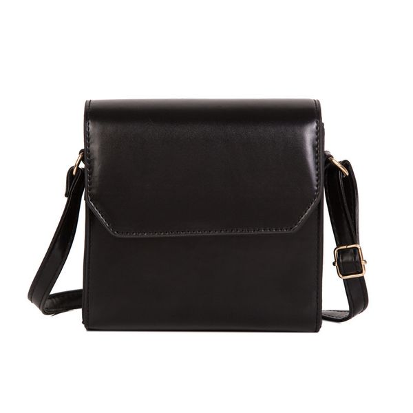 

small square bag female slung fashion simple one shoulder pu bag wild casual retro handbag black