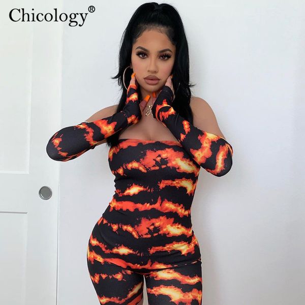 

women's jumpsuits & rompers chicology fire print gloves gothic playsuit sleeveless short romper streetwear women 2021 summer party body, Black;white