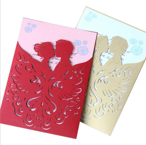 High Garde Creative Wedding Invitation Card Laser Cut Hollow Out Party invita con busta per carte da sposa di fidanzamento