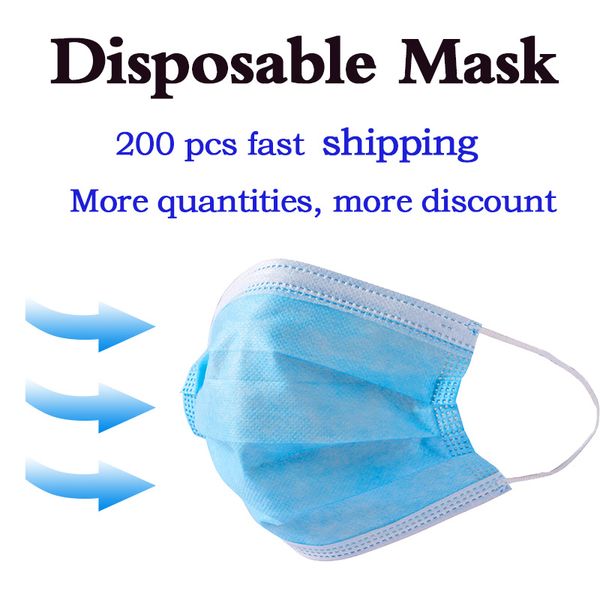 

in stockdisposable mask dhl disposable face masks with elastic ear loop 3 ply breathable for blocking dust air anti-pollution mask
