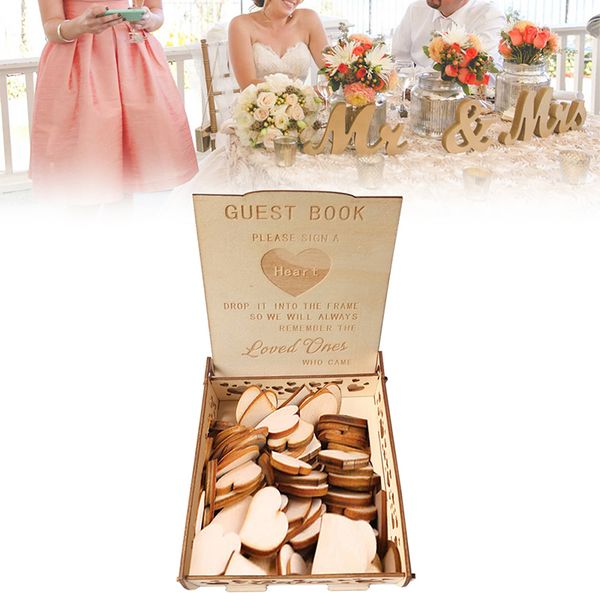 

diy wedding gift card box wooden heart card box creative beautiful wedding decoration supplies for birthday party storage