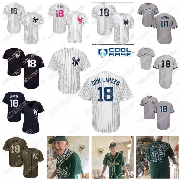 

custom 18 don larsen jersey mens womens youth don larsen baseball jersey double stitched name and number ing, Blue;black