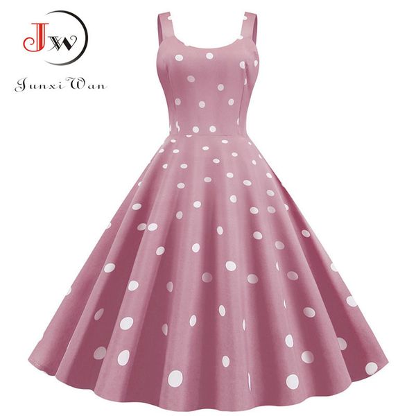 

plus size party dress women polka dot print elegant summer a line rockabilly vintage midi dresses sukienki robe femme, Black;gray