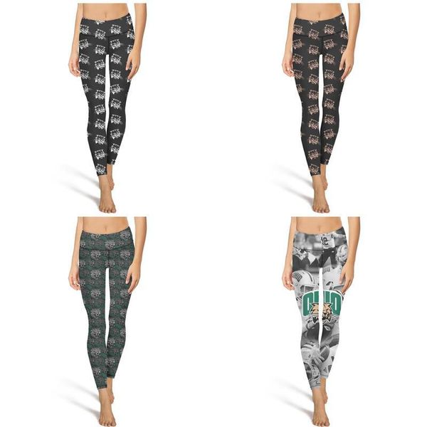 

ohio bobcats football black fashion women vintage yoga pants pockets casual full length suitable for sports leggings player gray green