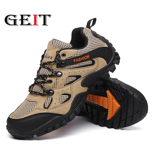 

men hiking shoes mesh (air mesh) breathable hiking shoes for men waterproof lace-up soft outdoor sneakers outdoor