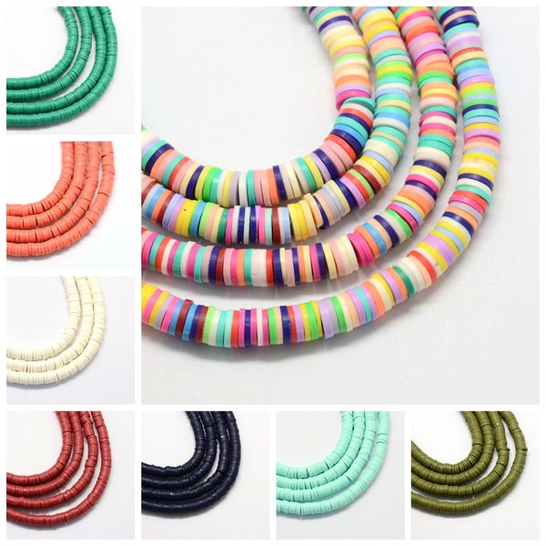 

6x1mm flat round handmade polymer clay loose boho african disc beads spacers for jewelry making findings diy 380~400pcs/strand