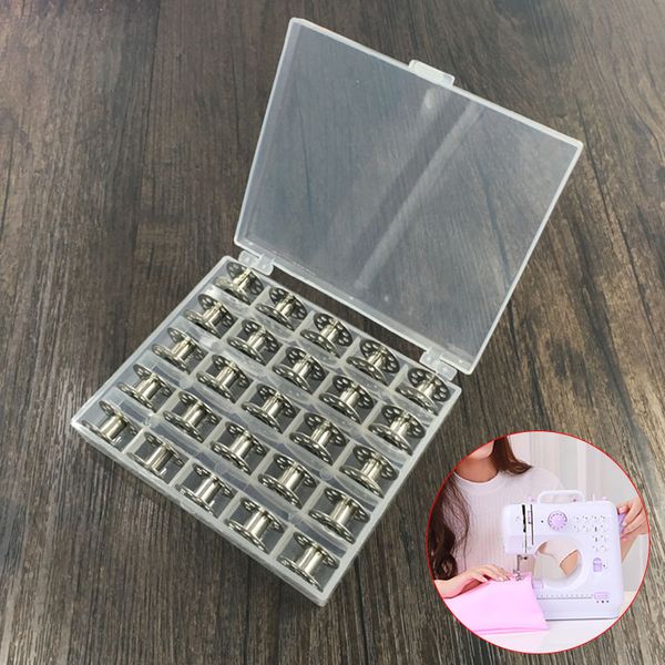 

25 pcs iron sewing machine bobbins metal spools thread core coil bobbins km88, Black