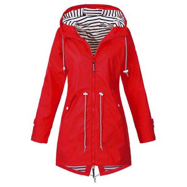

women's down & parkas wenyujh raincoat jacket autumn winter long rain coat hiking outdoor camping waterproof female, Black