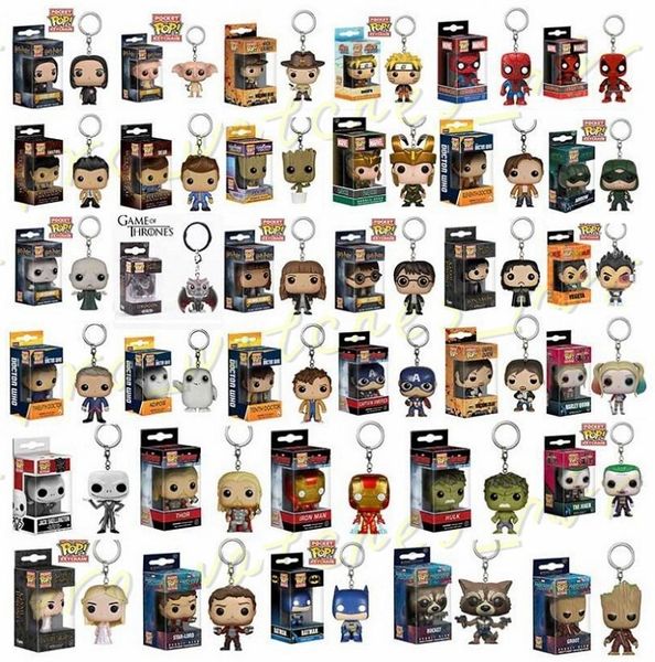 

Funko pop marvel uper the avenger hero harley quinn deadpool harry potter goku piderman joker game of throne figurine keychain h0086 1