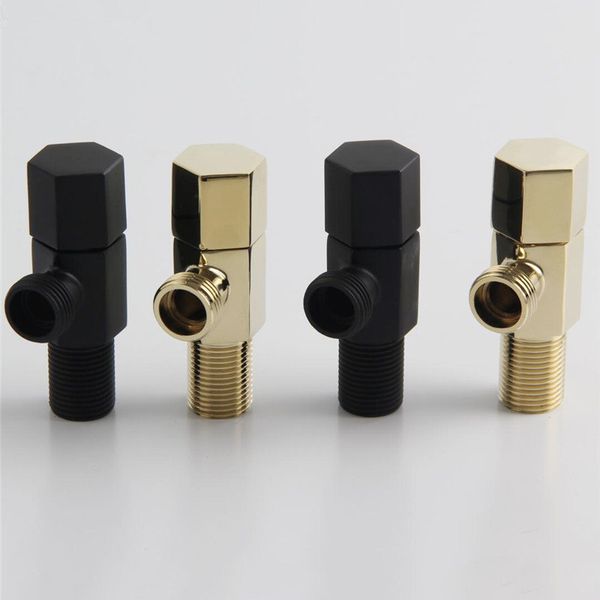

angle valve 304 stainless steel 1/2"male x 1/2" male bathroom bidet valve bathroom accessories black gold finish 11-053b