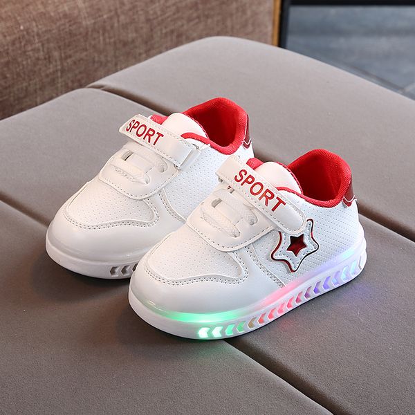 

baby shoes baby casual shoes lighted sneakers girl boy toddler zapatos fille zapatillas, Black