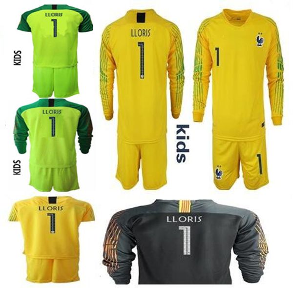 

2018 world cup france 2 tar kid goalkeeper jer ey 1 llori long leeve goalie t hirt kit kid uniform children goalkeeper jer ey