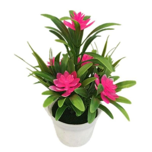 

new faux floral bright color simulation small bonsai tabledecoration lotus fake plants potted plants home decorations
