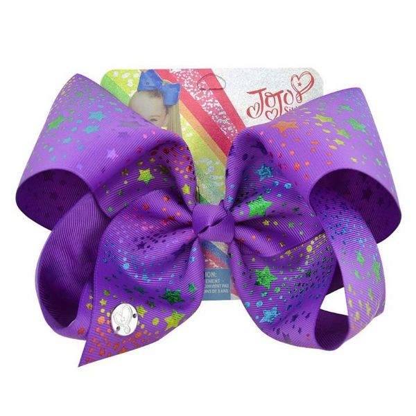 

european style 8inch jojo girls sale candy color printed ribbon hairpins childrens pretty bow princess hair clips party p props, Slivery;white
