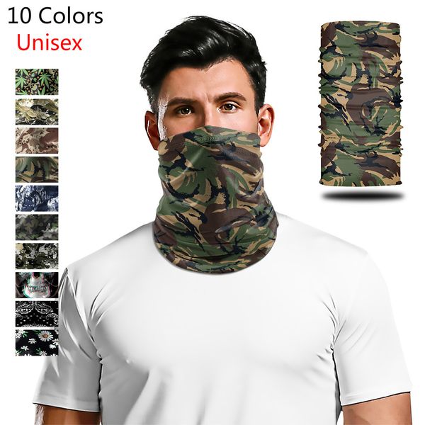 

2020 new fashion neck half face mask cycling camouflage scarf neck bandanas outdoor ski sport hiking scarves halloween party mask