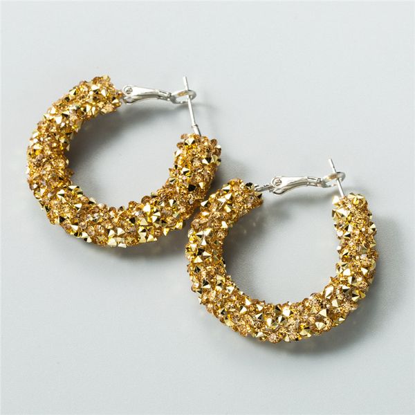 

блестящие серьги обруча для женщин крокодил назад rihinestone золото черный глаз ловить аксессуары для вечеринок милые женские ювелирные изд, Silver