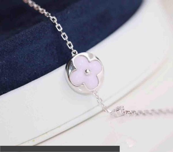 

роскошное качество s925 чистого серебра круглой формы кулон ожерелье и браслет с розовым перламутром для женщин ожерелье ювелирные изделия п, Golden;silver