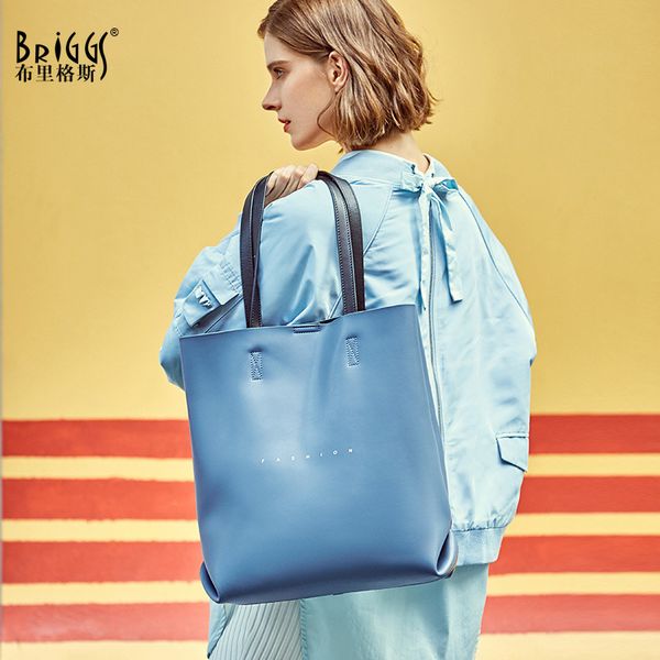 

briggs 100% genuine leather women handbag blue women casual tote large capacity lady messenger shoulder purse black totes bags