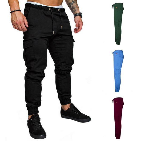 

puimentiua spring men casual pants 3xl hip hop harem trousers pants male multi-pocket solid sweatpants plus size streetwear, Black